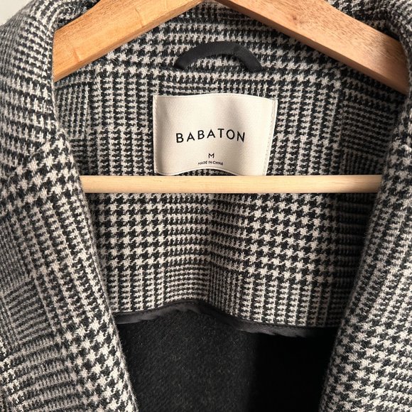 RARE Aritzia Babaton Stedman Coat Grey Plaid Medium - Picture 2 of 4